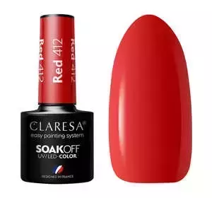 CLARESA SOAK OFF HYBRIDLACK RED 412 5ML