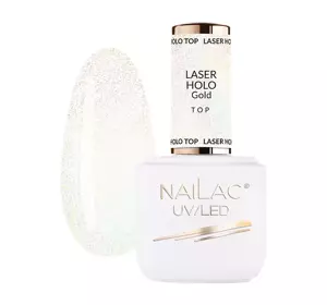 NAILAC LASER HOLO HYBRID TOP GOLD 7ML