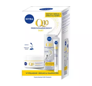 NIVEA Q10 ANTI FALTEN DUO KOSMETIKSET FÜR GESICHTSPFLEGE CREME 50ML + SERUM 15ML