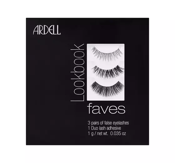 ARDELL LOOKBOOK FAVES KÜNSTLICHE WIMPERN-SET 3 PAAR + KLEBER