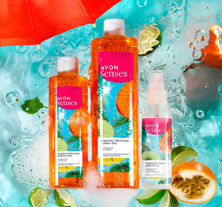 AVON SENSES BUBBLE BATH BADEZUSATZ TROPICAL MEXICANA 1000ML