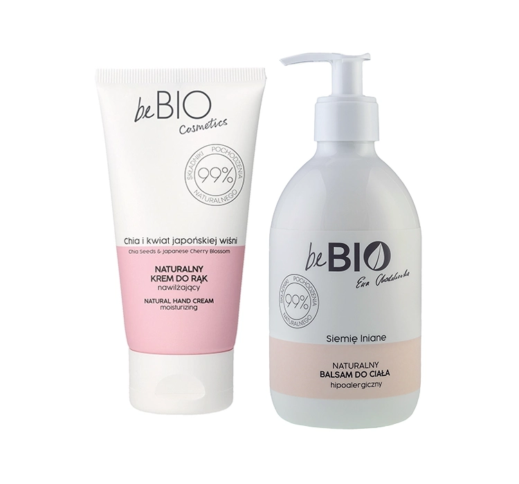 BEBIO SET HANDCREME CHIA UND JAPANISCHE KIRSCHBLÜTE + KÖRPERLOTION LEINSAMEN