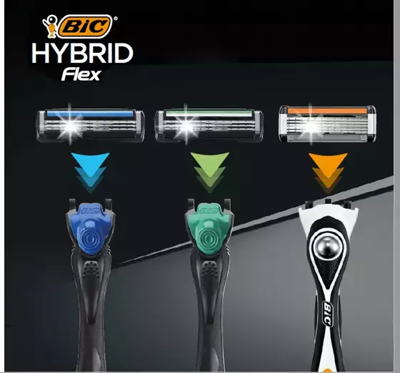 BIC HYBRID FLEX5 RASIERER FÜR MÄNNER + 1 ERSATZ SET