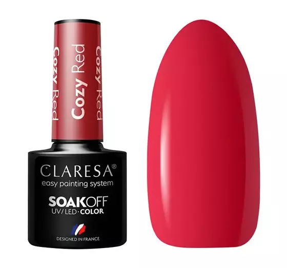 CLARESA SOAK OFF HYBRIDLACK COZY RED 5G