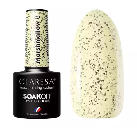 CLARESA SOAK OFF HYBRIDLACK MARSHMALLOW 8 5ML