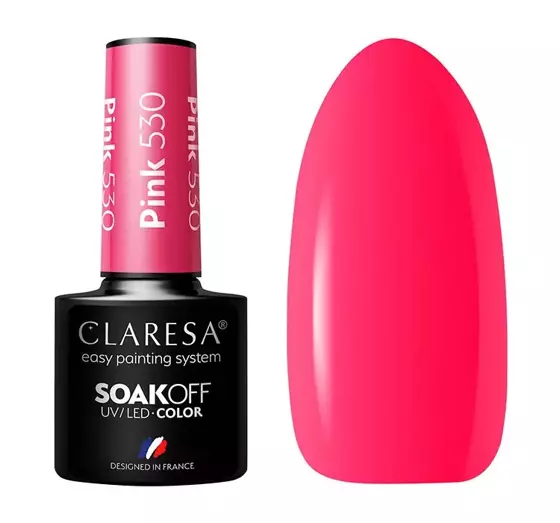 CLARESA SOAK OFF HYBRIDLACK PINK 530 5ML