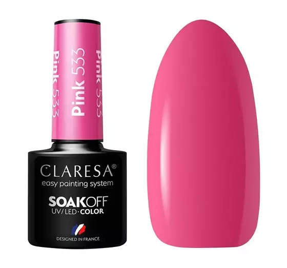 CLARESA SOAK OFF HYBRIDLACK PINK 533 5ML