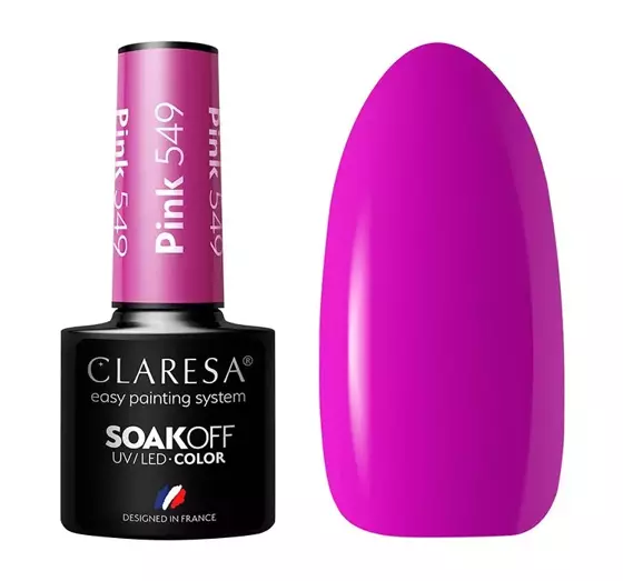 CLARESA SOAK OFF HYBRIDLACK PINK 549 5ML