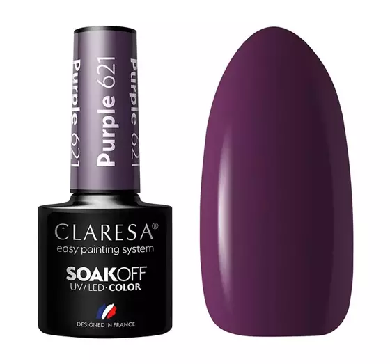 CLARESA SOAK OFF HYBRIDLACK PURPLE 621 5G