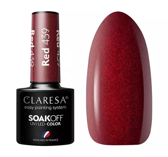 CLARESA SOAK OFF HYBRIDLACK RED 439 5G