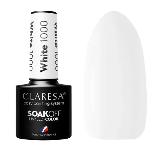 CLARESA SOAK OFF HYBRIDLACK WHITE 1000 5ML