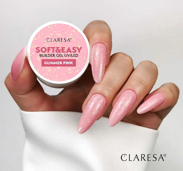 Claresa Soft & Easy Aufbaugel Glimmer Pink 12g