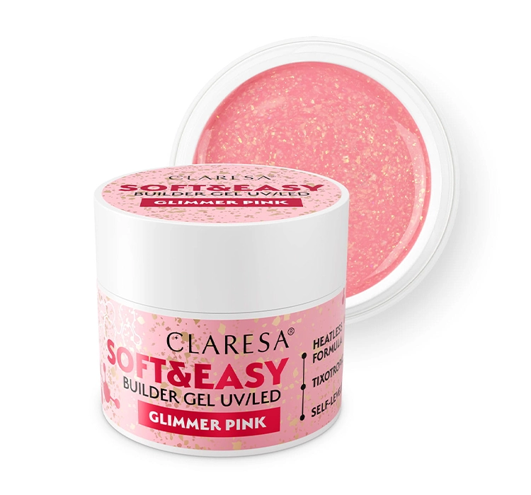 Claresa Soft & Easy Aufbaugel Glimmer Pink 12g