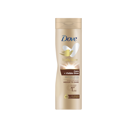 DOVE BODY LOVE CARE + VISIBLE GLOW SELF-TAN LOTION SELBSTBRÄUNUNGSLOTION MITTEL/HELL 250ML