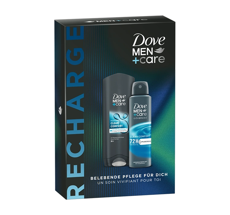 DOVE MEN+ CARE RESTORE CLEAN COMFORT  KOSMETIKSET DUSCHGEL + ANTITRANSPIRANT SPRAY