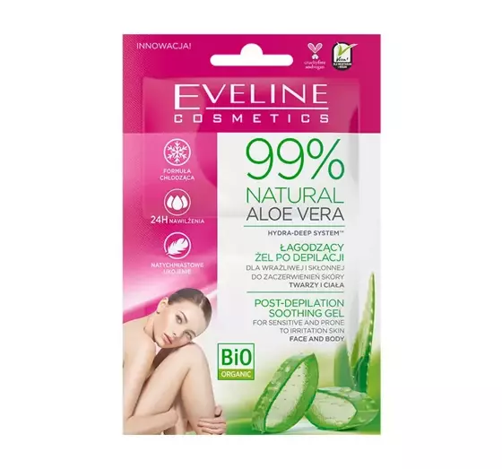 EVELINE 99% NATURAL ALOE VERA LINDERNDES GEL NACH DER ENTHAARUNG 2x5ML