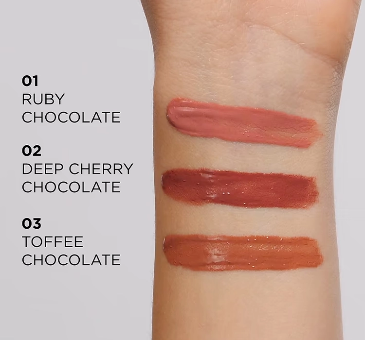 EVELINE CHOCO GLAMOUR FLÜSSIGER LIPPENSTIFT 01 RUBY CHOCOLATE