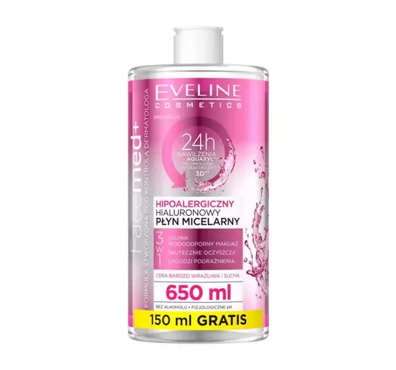 EVELINE FACEMED+ HYPOALLERGENE HYALURON-MIZELLENFLÜSSIGKEIT 650ML 