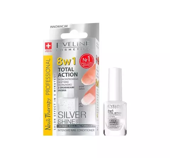 EVELINE NAIL THERAPY TOTAL ACTION 8IN1 CONDITIONER FÜR NÄGEL MIT SILBERPARTIKELN 12ML