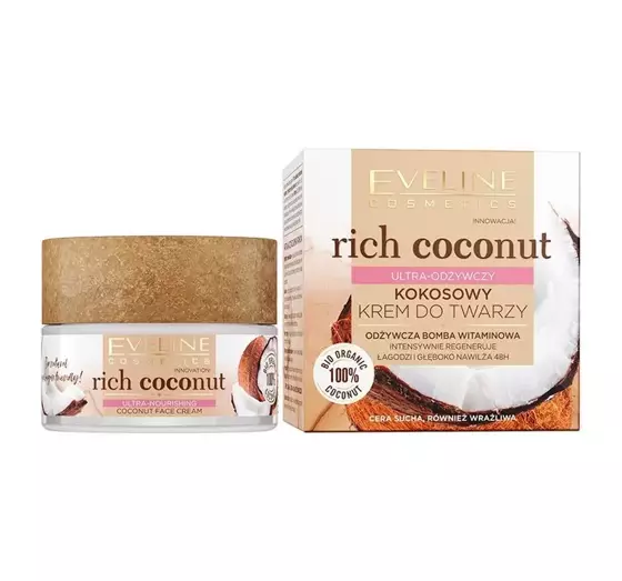 EVELINE RICH COCONUT ULTRA-NÄHRENDE GESICHTSCREME MIT KOKOSNUSS 50ML