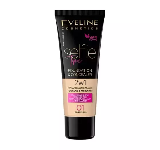 EVELINE SELFIE TIME FOUNDATION UND CONCEALER 01 PORCELAIN 30ML