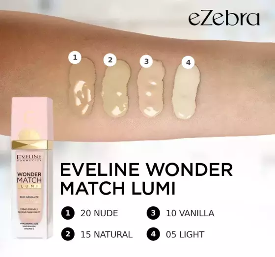 EVELINE WONDER MATCH LUMI LUXURIÖSE BELEUCHTENDE FOUNDATION 05 LIGHT 30ML