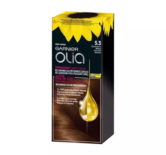 GARNIER OLIA PERMANENTE HAARFARBE OHNE AMMONIAK 5.3 GOLDENBRAUN