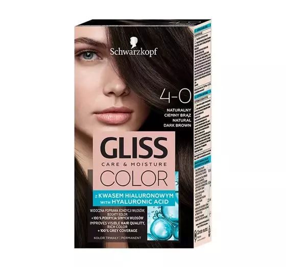 GLISS CARE & MOISTURE COLOR HAARFARBE MIT HYALURONSÄURE 4-0