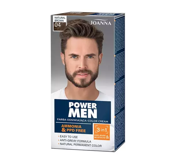 JOANNA POWER MEN COLOR CREAM HAARFARBE FÜR MÄNNER 04 NATURAL BROWN