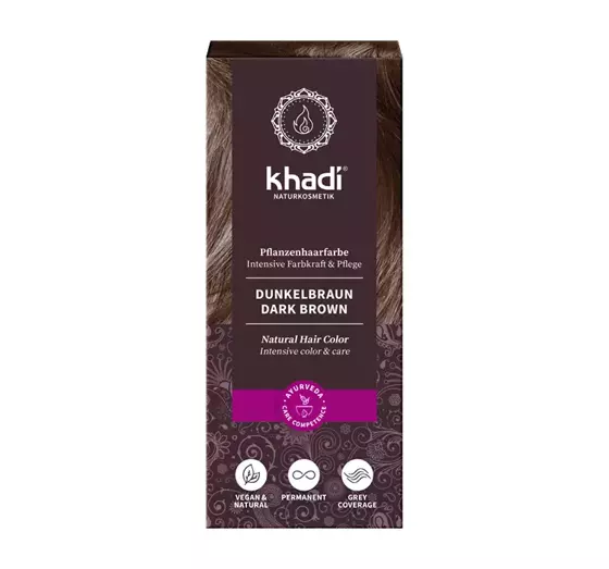 KHADI NATURAL HAIR COLOR HENNA ZUM HAARFÄRBUNG DARK BROWN