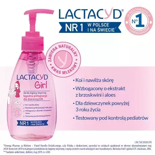 LACTACYD GIRL INTIMPFLEGEGEL FÜR ZARTE UND EMPFINDLICHE HAUT MIT PUMPE 200ML