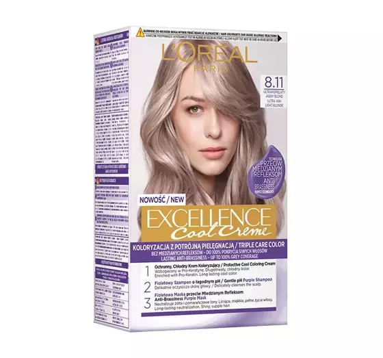 LOREAL EXCELLENCE COOL CREME HAARFARBE 8.11 ULTRA-ASCHE HELLBLOND