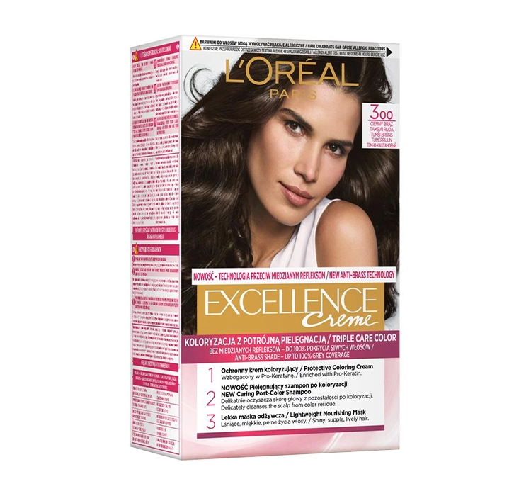LOREAL EXCELLENCE CREME 3 DARK BROWN