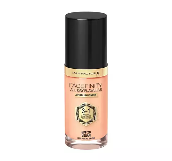 MAX FACTOR FACEFINITY ALL DAY FLAWLESS 3IN1 VEGANE GRUNDIERUNG C35 PEARL BEIGE 30ML
