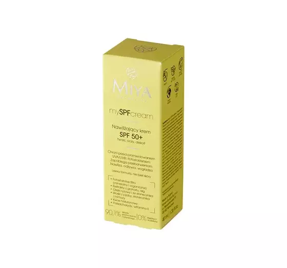 MIYA COSMETICS MY SPF CREAM FEUCHTIGKEITSSPENDENDE CREME SPF 50+ GESICHT AUGEN DEKOLETTE 40ML