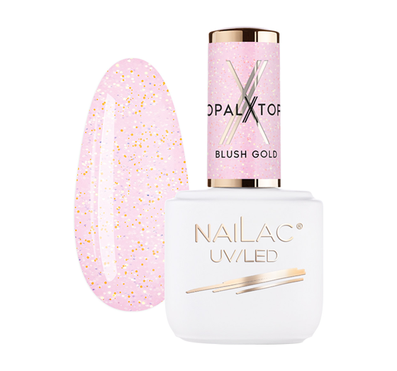 NAILAC OPALX TOP HYBRID TOPCOAT BLUSH GOLD 7ML