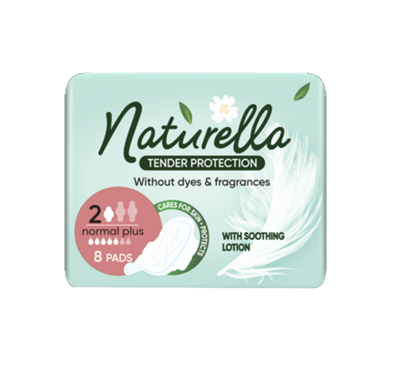 NATURELLA TENDER PROTECTION NORMAL PLUS HYGIENEBINDEN MIT FLÜGELN 8 STÜCK