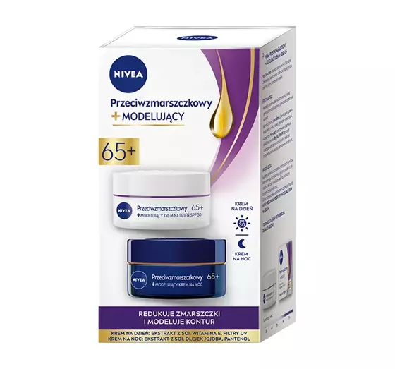 NIVEA 2 PACK ANTI-FALTEN + MODELLIERENDE TAGES- UND NACHTCREME 65+ 2x50ML