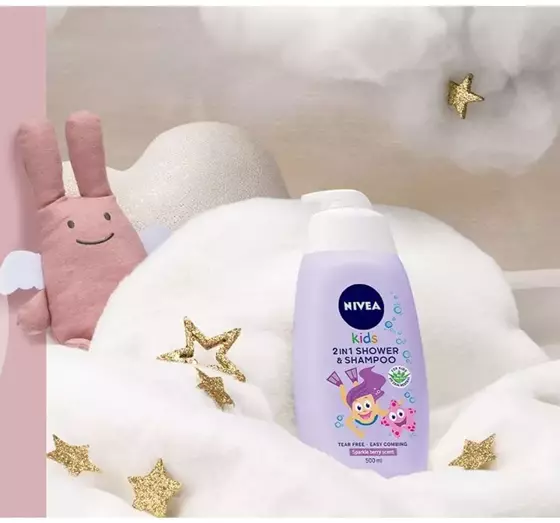 NIVEA KIDS 2 IN 1 SHOWER & SZAMPOO DUSCHGEL UND SHAMPOO SPARCLE BERRY SCENT 