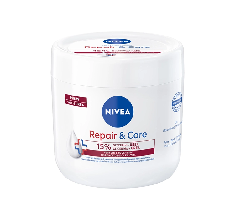 NIVEA REPAIR & CARE UREA FEUCHTIGKEITSSPENDEND-REGENERIERENDE CREME FÜR KÖRPER, GESICHT UND HÄNDE 400ML