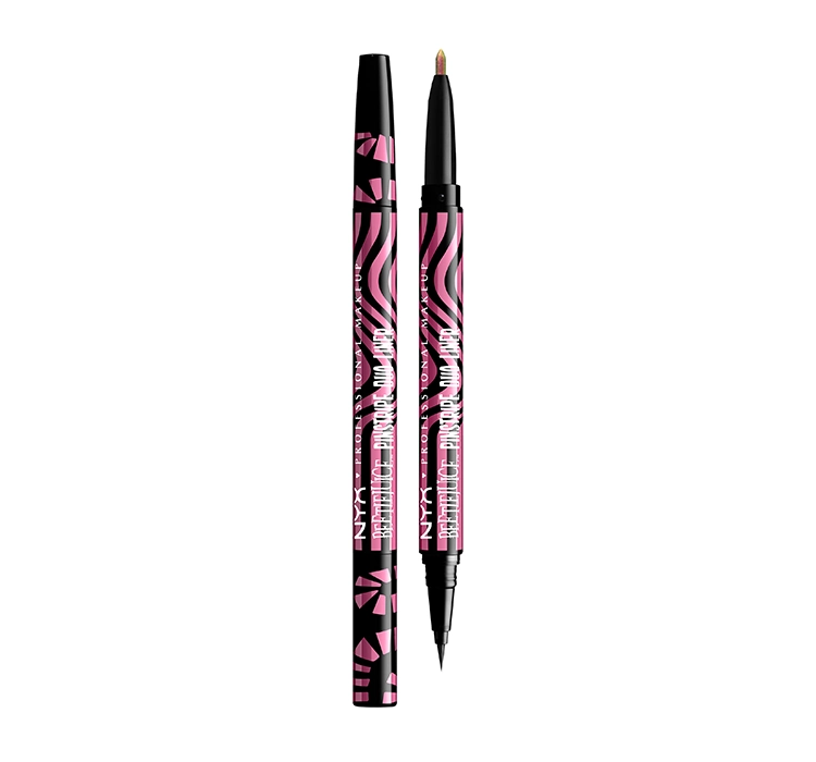 NYX Professional Makeup x Beetlejuice zweiseitiger Eyeliner 01 Black + Pink Chrome 0,1g + 0,4ml