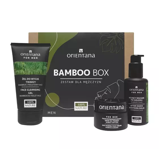 ORIENTANA BAMBOO BOX PFLEGESET FÜR MÄNNER GEL 150ML + AFTERSHAVE-BALSAM 75ML + CREME 50ML