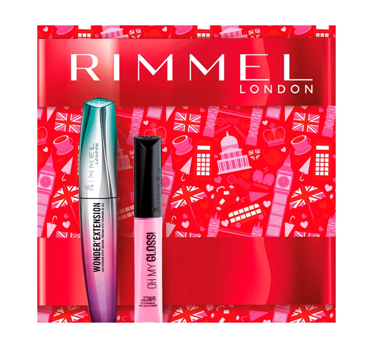 RIMMEL MAKE UP KOSMETIK SET MASCARA 11 ML + LIPGLOSS 6,5 ML