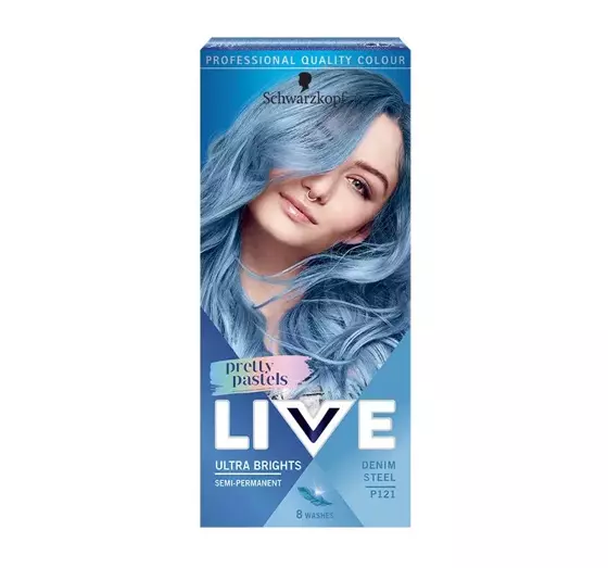 SCHWARZKOPF LIVE ULTRA BRIGHTS PRETTY PASTELS SEMIPERMANENTES HAARFÄRBEMITTEL P121 DENIM STEEL