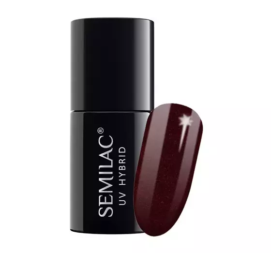 SEMILAC HYBRIDLACK LOVE IS IN THE NAILS 393 SPARKLING BLACK CHERRY 7ML