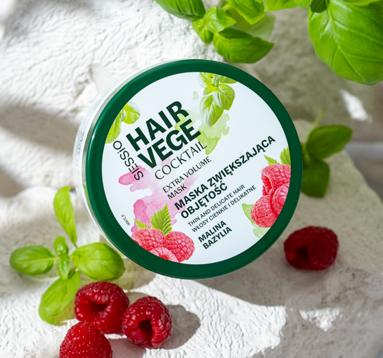 Sessio Hair Vege Coctail Haarmaske für mehr Volumen Himbeere Basilikum 250g