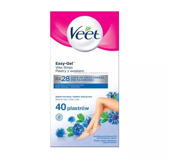 VEET EASY-GEL WACHSSTREIFEN ZUR EPILATION EMPFINDLICHER HAUT 40 STÜCK