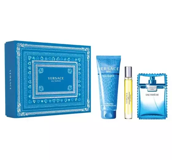 VERSACE EAU FRAICHE EDT 100ML + 10ML + SG 150ML SET