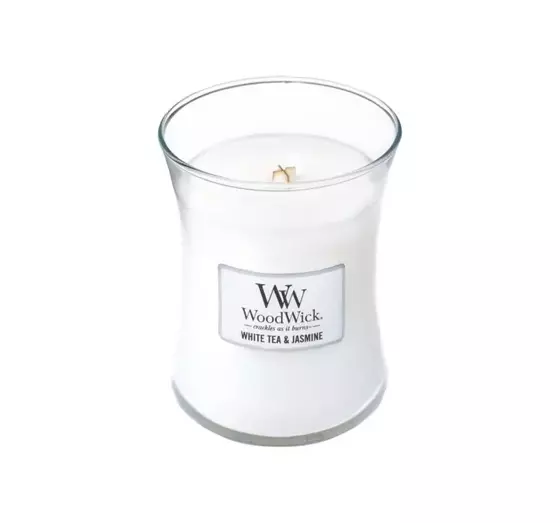 WOODWICK SMALL JAR CANDLE DUFTKERZE WHITE TEA AND JASMINE 85G