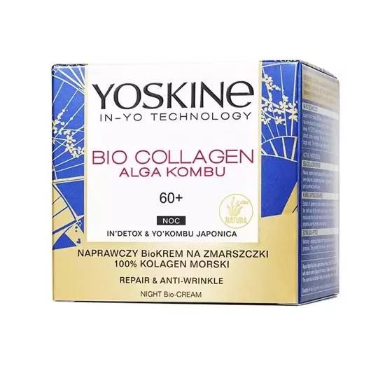 YOSKINE BIO COLLAGEN ALGA KOMBU LIFTING BIOCREME GEGEN FALTEN 60+ FÜR NACHT 50ML